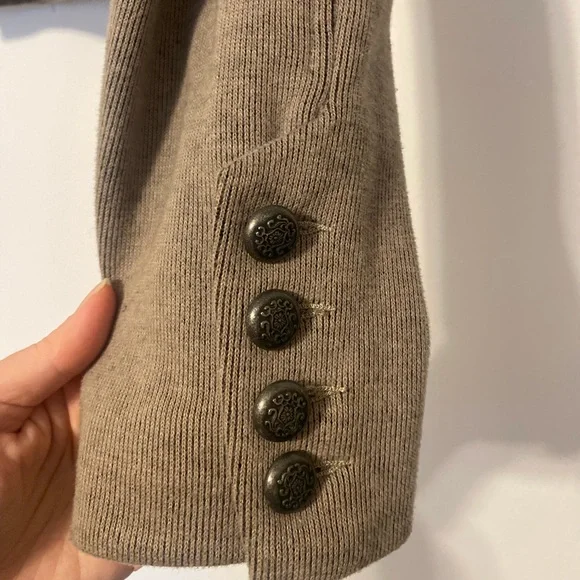 Free People - Victorian Lace Military Knit Cropped Jacket - Size 12 - Picture 6 of 8